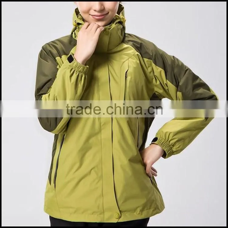 hot sale women yellow active ski jacket with top quality and keep warm