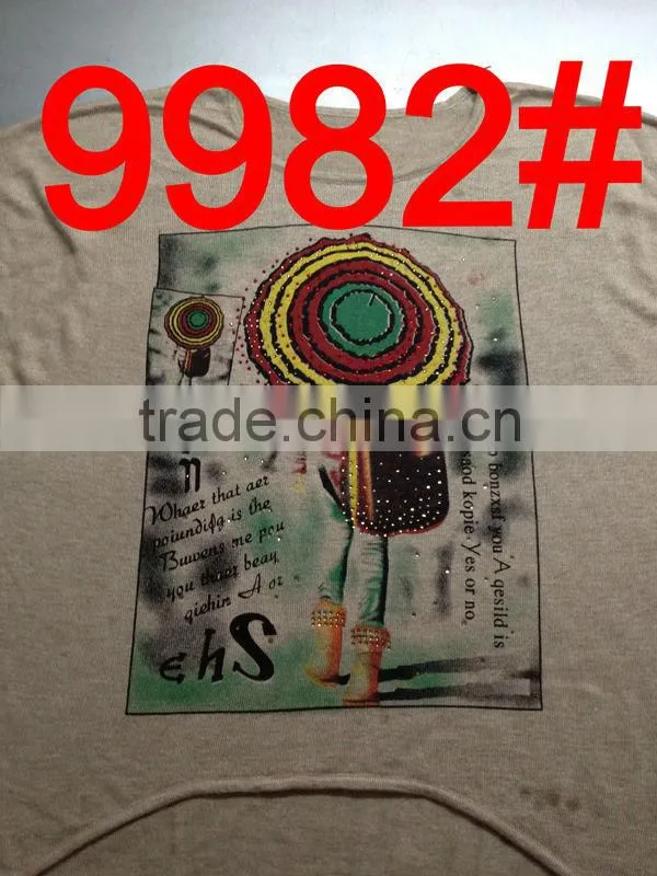 Printing umbrella girl pattern of girls knitted sweater 9982#