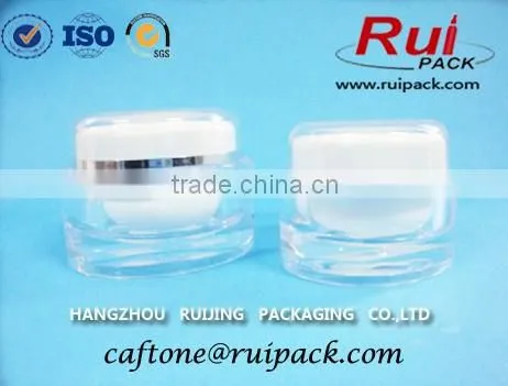 Water-drop shape cosmetic jar with brush applicator for eyeliner cream