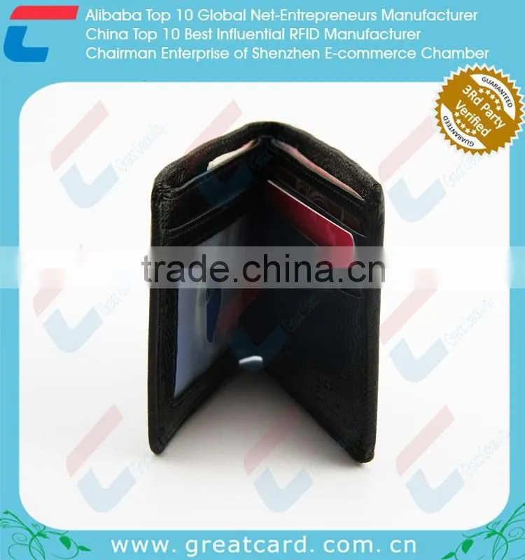 Black PU Prevent Scanned Wallet For Men
