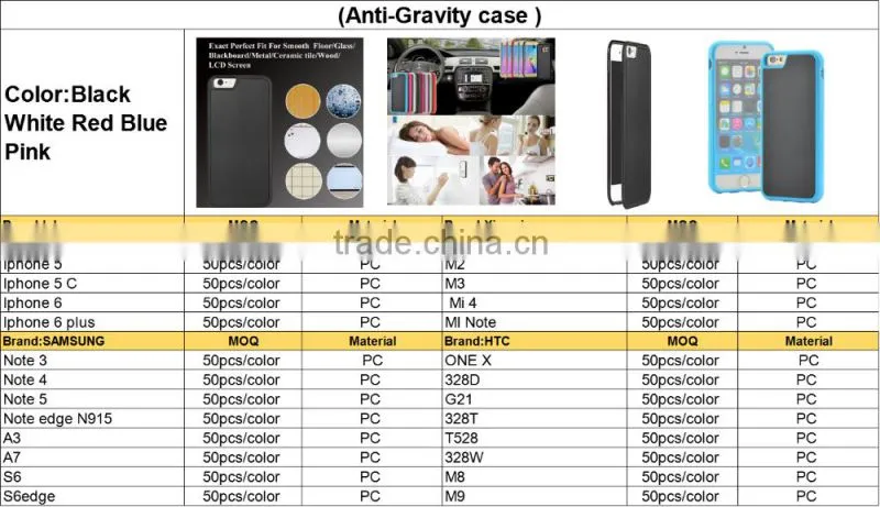 Hands free selfies silicone cell phone cases for iphone 6 plus nano-suction technology anti gravity cell phone case