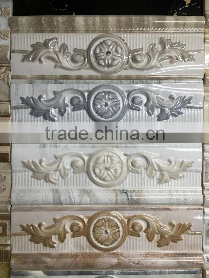 100x300mm china factory cheap relief Algeria ceramic border tiles