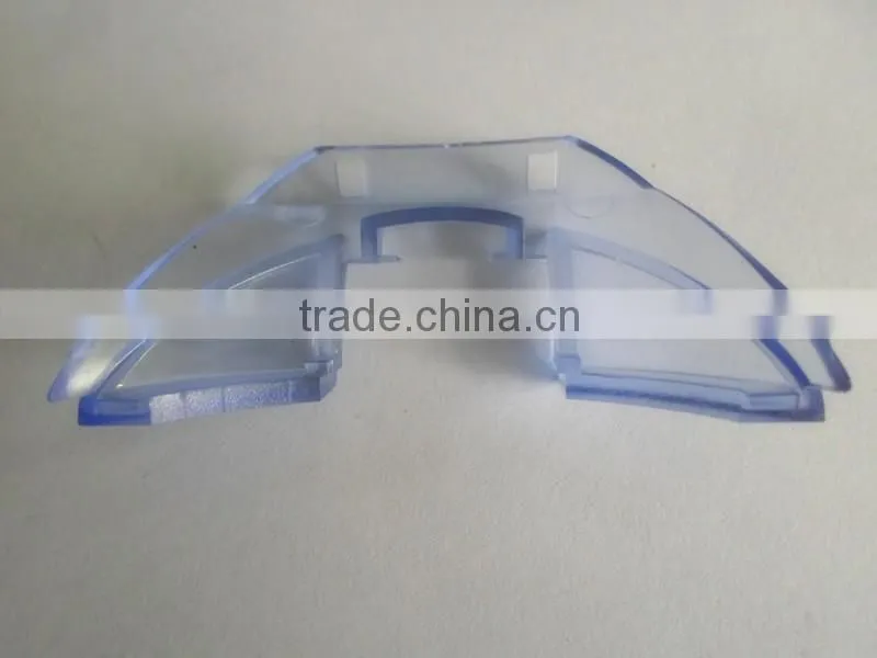 2016 plastic injection molded design blue transparent plastic parts