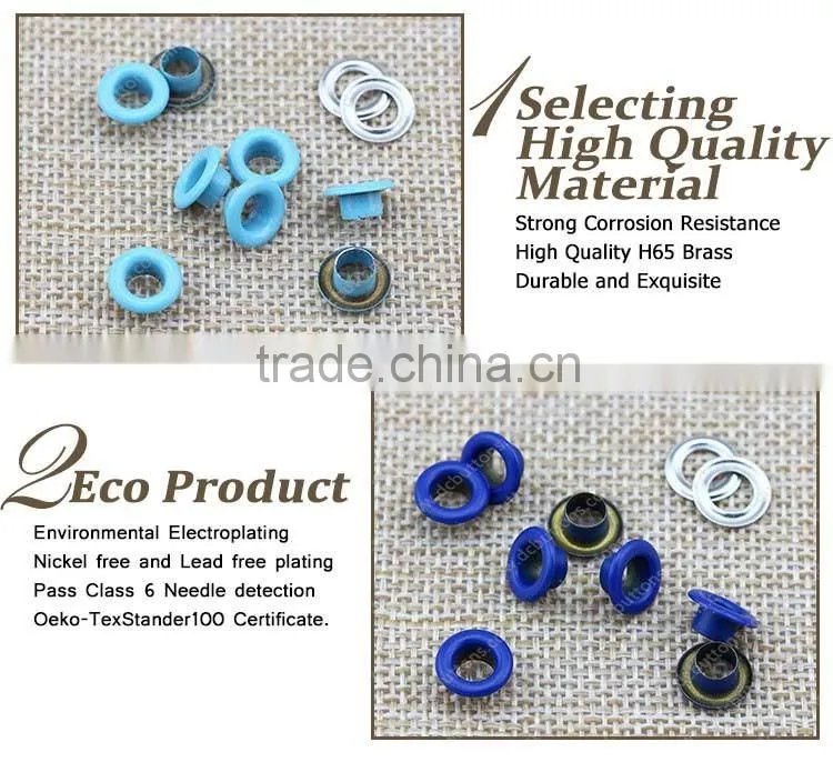 Colored Color and Nickel-Free Feature Brass Metal Shoe Eyelets
