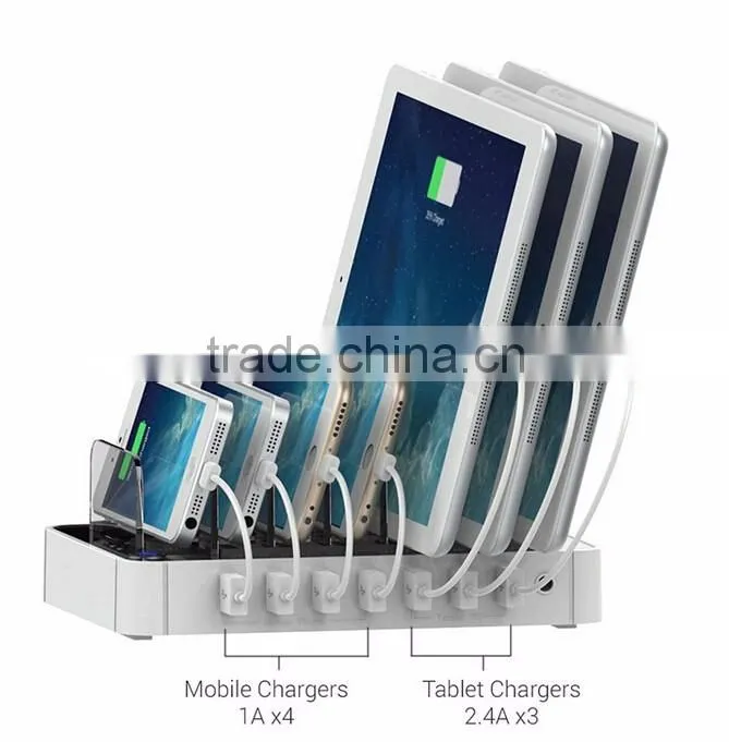 2016 New 7 ports high speed usb mobile phone charger for smart phone ul approval