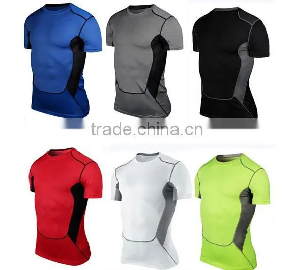 Men's Short Sleeve Sport Quick Dry Stretch Casual Moisture wicking CompressedT-Shirts