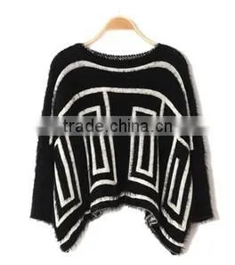 round collar loose printed wholesale crewneck sweaters