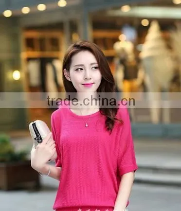 Fashion Women Knitted T-shirt With Breathable