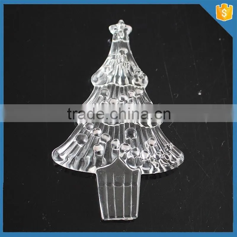 Bulk hand press clear animal glass ornament christmas decorations made in china