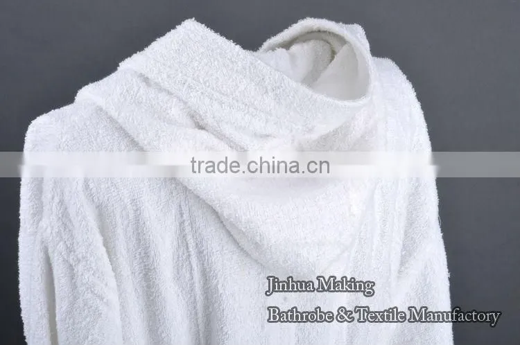 snow white hooded top class cheap wholesale cotton terry unisex designed bathrobe