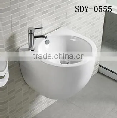 Hight quality CE sanitary ware round wash basin wall hung basin