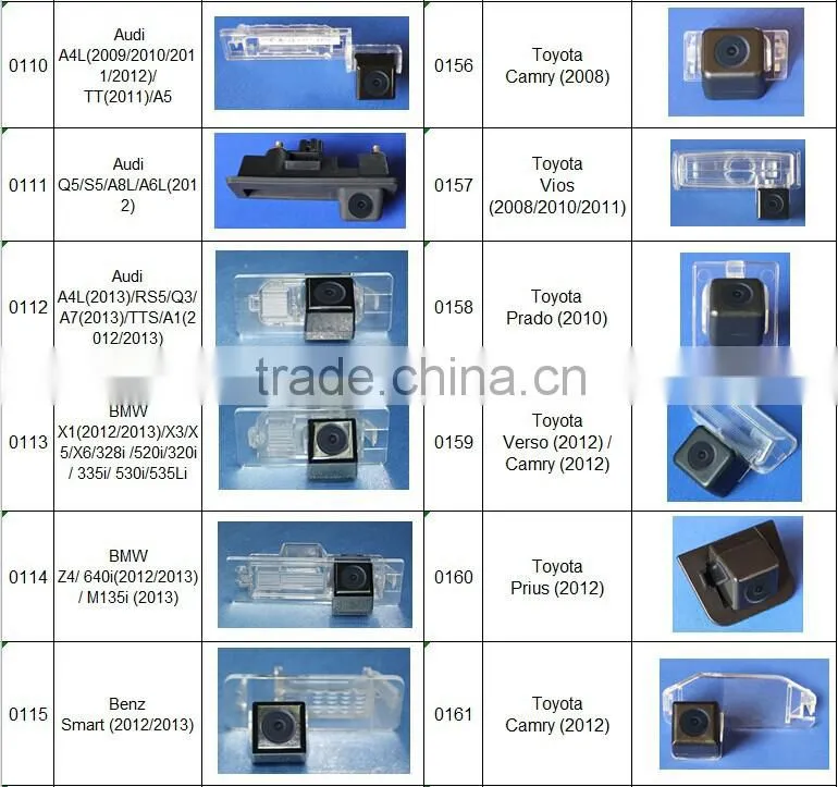 Waterproof IP68 Special OEM Design CCD Car Backup Camera for AUDI A4