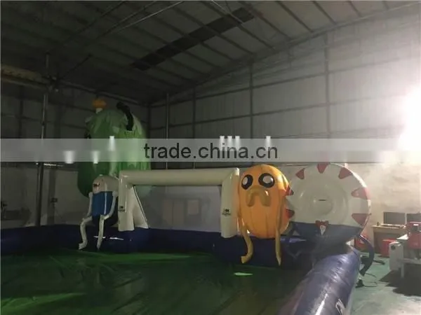 20x8m inflatable cartoon football pitch / Air-tight inflatable football field for amusement park