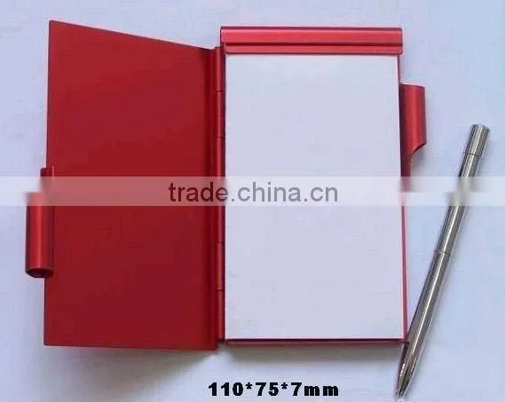 Promotional pocket aluminium notepad with pen