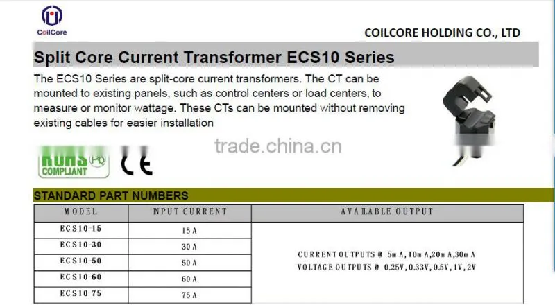 Split Core Current Transformer ECS10 Series