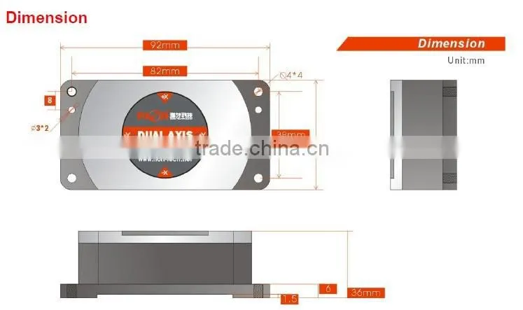 ACA610T High Accuracy 1-axis Analog Type Inclinometer , Analog Slope Sensor +/-5V or 0-10V Output Optional