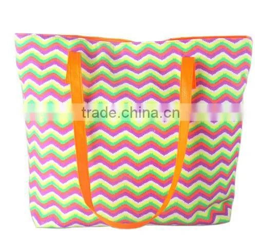 Wholesale Canvas Beach Bag,Chevron Beach Tote Bags
