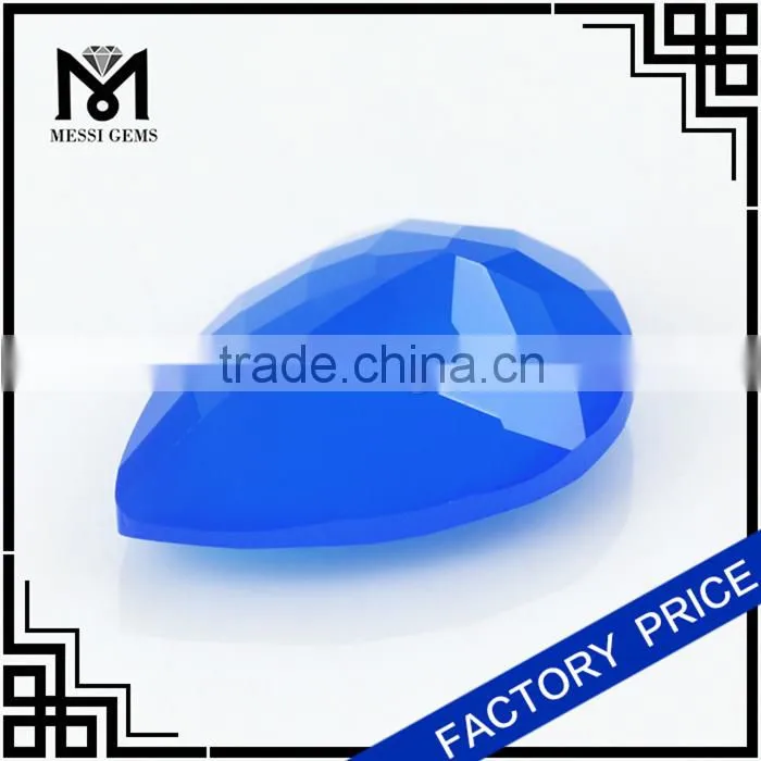 Jewelry Blue Agate Gem Stone Pear Cut Machine Agate Stone