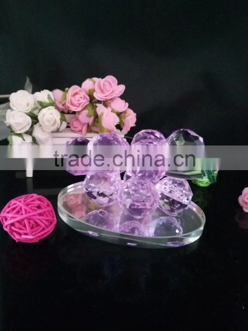 Colorful k9 crystal grape for wedding and home decoration