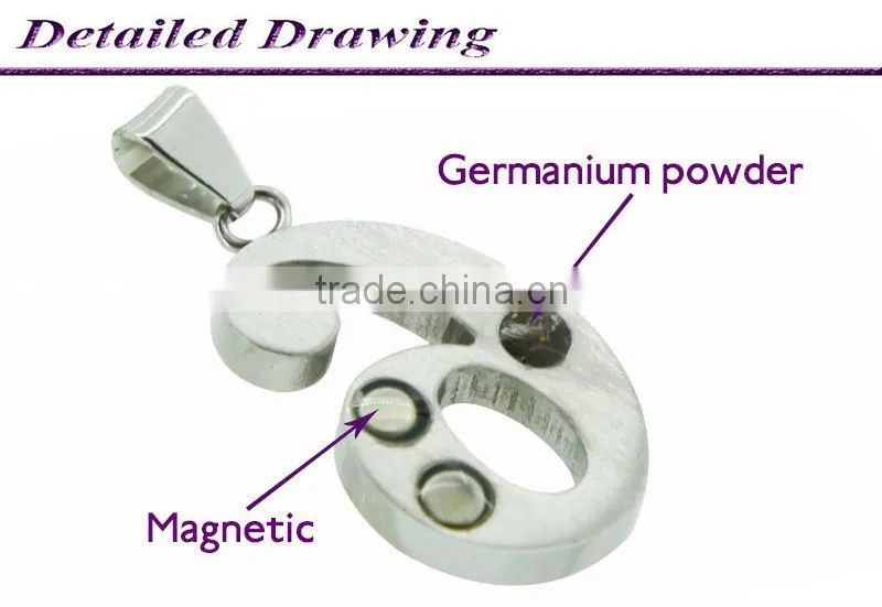 High germanium power far infrared Christmas shopping for presents CZ stones 6 character silver new design wholesale pendants