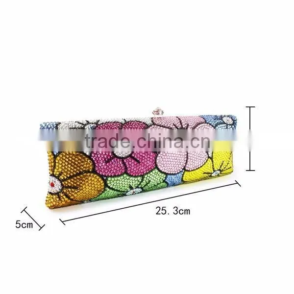 beautiful multi flower shape rhinstone women bag evening clutch bag party bag (B1008-BC2))