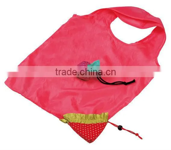 Promotional Foldable Reusable Shopping Bag Folded Into Small Pouch