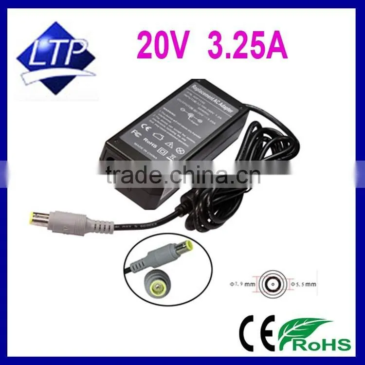 High copy good quality 20V 3.25A 7.9*5.5MM Laptop Adapter for Lenovo/IBM T60 X60 laptop charger 65w power supply