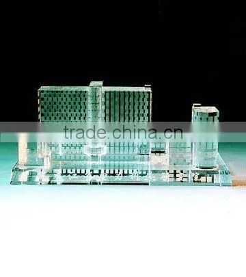 2016 High quality crystal glass building model
