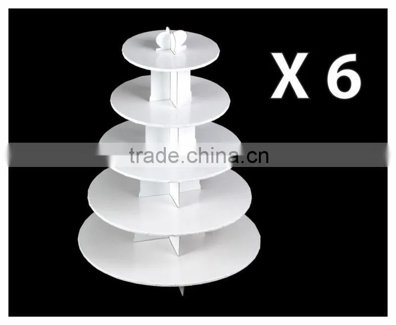 White Cupcake Stands, 5 Tier Double Wall Corrugated