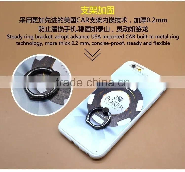 Lovely Wholesale TPU+PC 2-in-1 Material Hybrid Pattern Phone Case Ring Bracbet For iPhone 6s/6s Plus