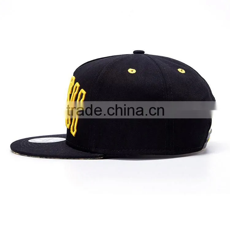 wholesale custom flat brim 100%cotton 5 panel snapback hats bulk