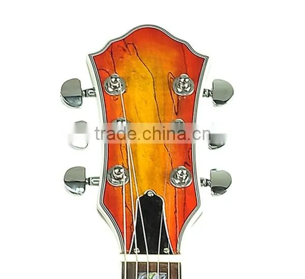 wholesale cheap price half hand made plywood jazz guitar