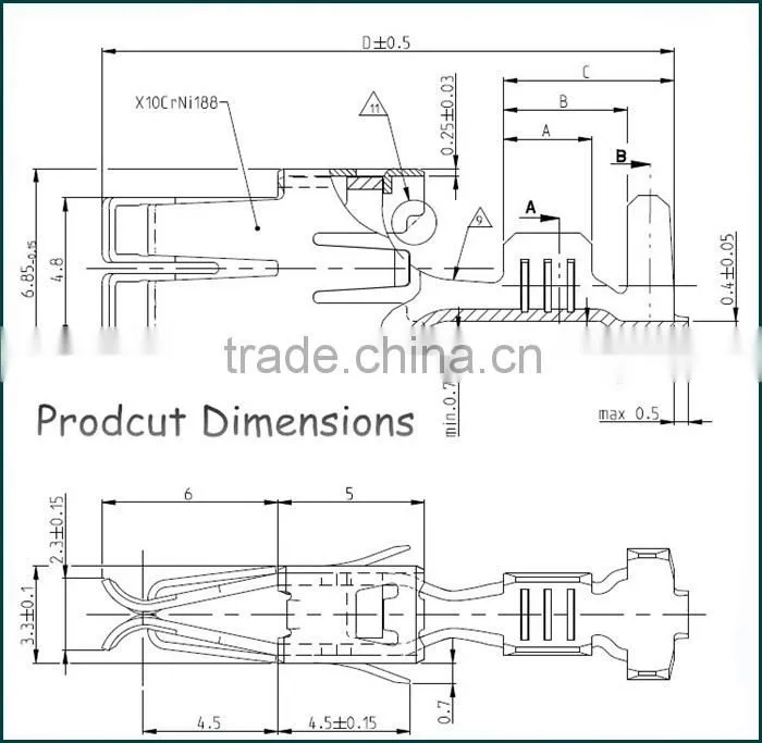 927839-1 Brass electrical auto harness terminal