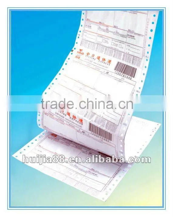 continuous printing cash carbonless paper with both sides perforating