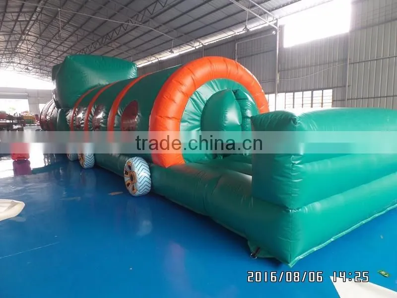 2016 inflatable train tunnel,kids inflated obstacle course children