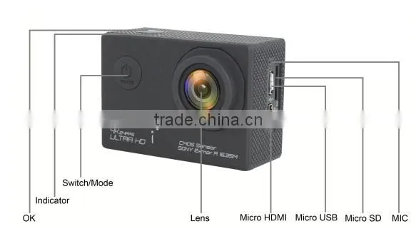 HD 1080p sports camera sj6000 with 30m waterproof extreme
