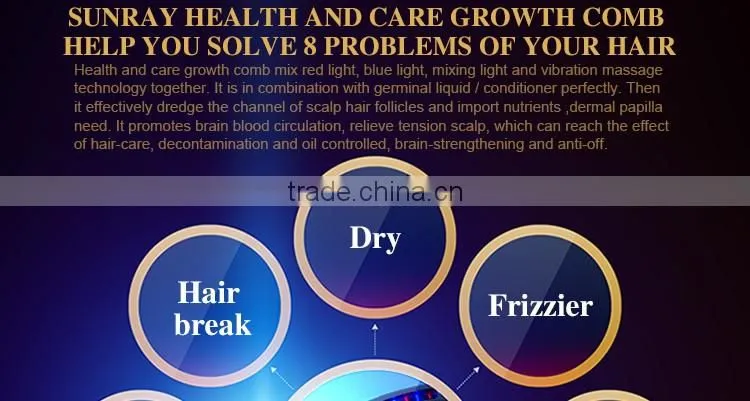 Plastic hair combs wholesale vibrating hair straightening oil 12ml tank hair growth comb