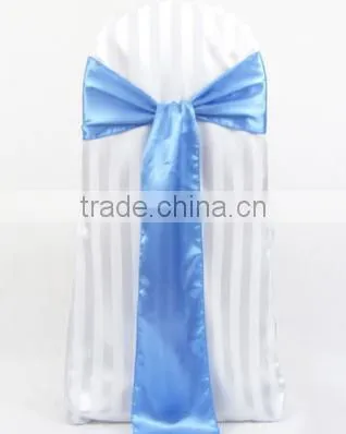 Royal blue satin chair sashes for wedding