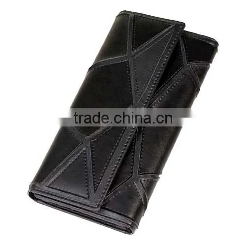 Lady Three Folded Genuine Leather Wallet, Europe and American Fashion Color Match Holder (BCN013)