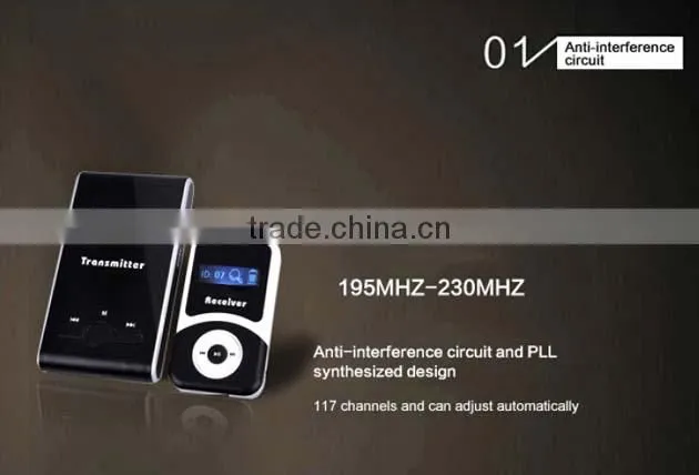 YMG-100 The smallest lightest thinnest 80M 15 hours Wireless Tour Guide System