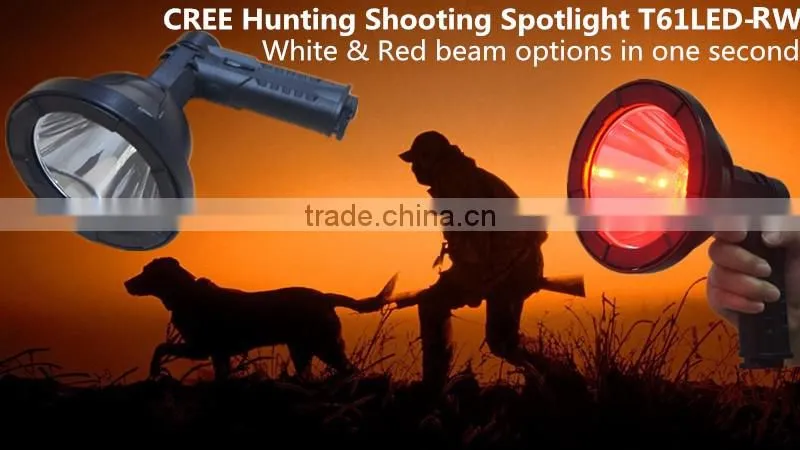 white& red handheld hunting spotlight rechargeable led hunting light