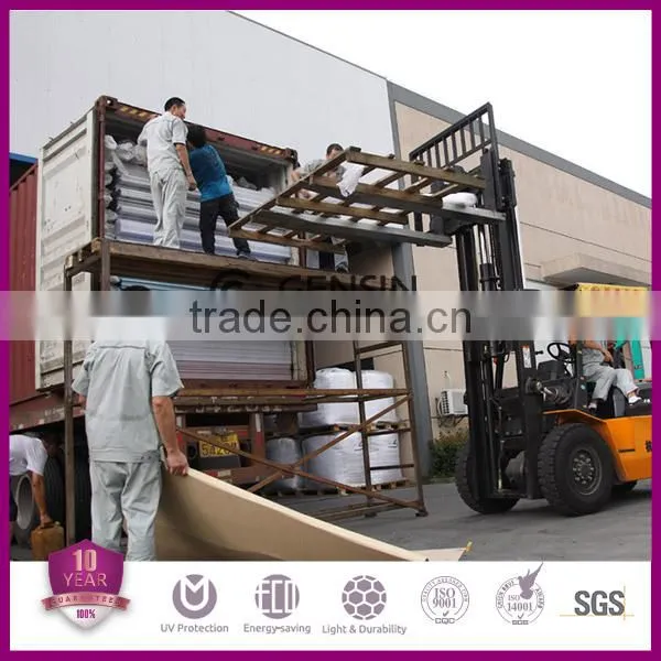 Haining high quality UV resistant transparent 16mm 6-wall diamond structure polycarbonate hollow sheet 2100*5800mm