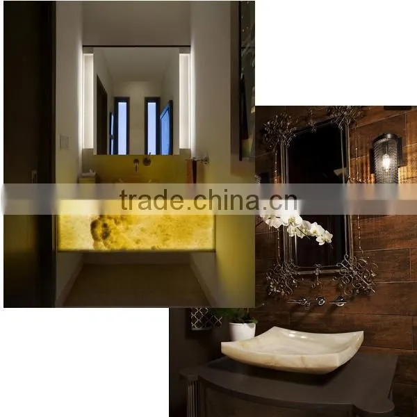square yellow onyx sinks