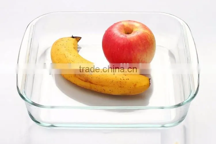 square high borosilicate glass baking tray for microwave