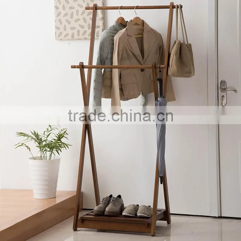 wooden coat hanger for living room wooden clothes rack