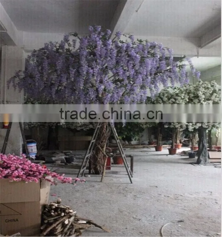 SJ201710046 China manufacturer fake white silk pudding blossom flower tree