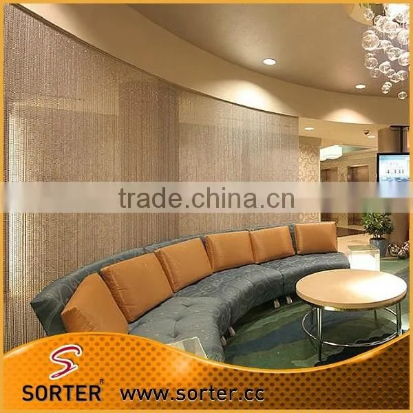 good drooping metal ball chain curtain/steel beaded chain curtain/anti static room divider