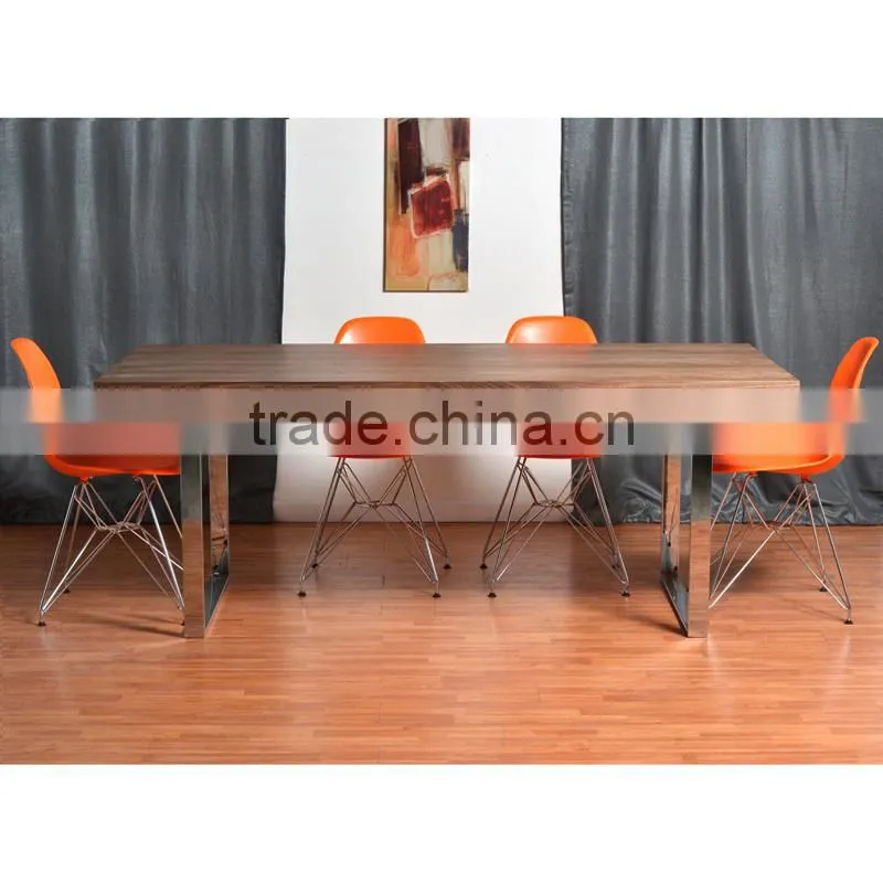 Outdoor dining table with Stainless Steel Base