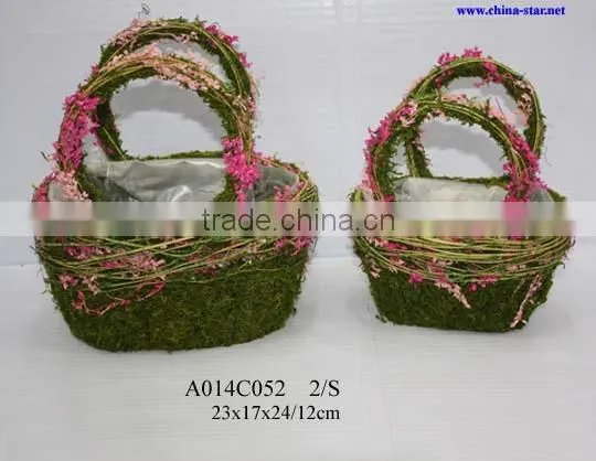 moss flower girl basket
