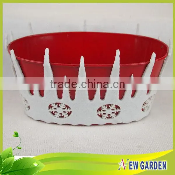 Wholesales in home decor metal planter/ felt big flower pot